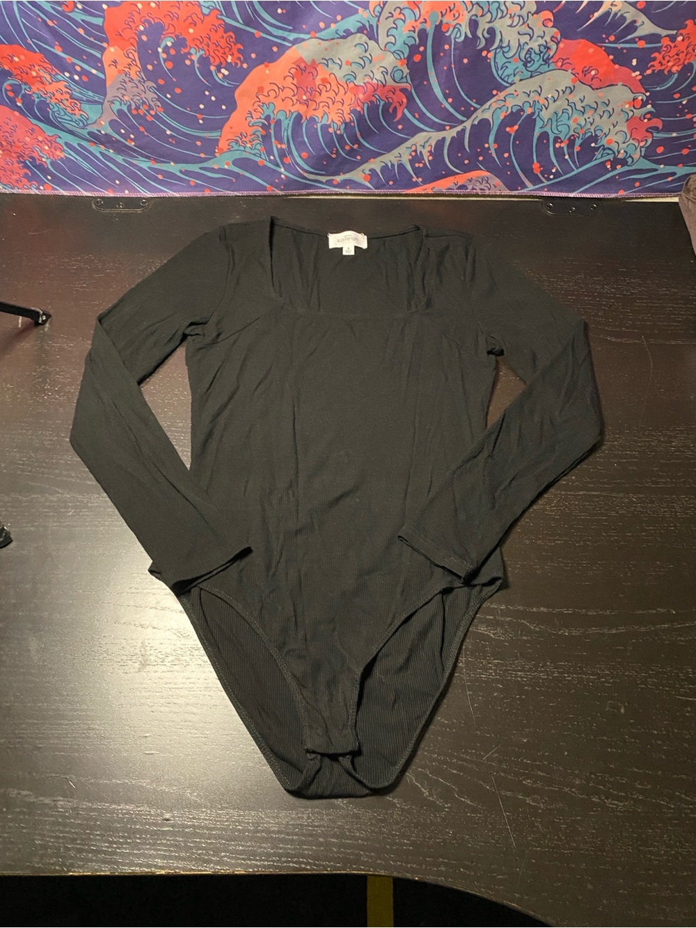 Kaileigh Black Ribbed Long Sleeve Bodysuit